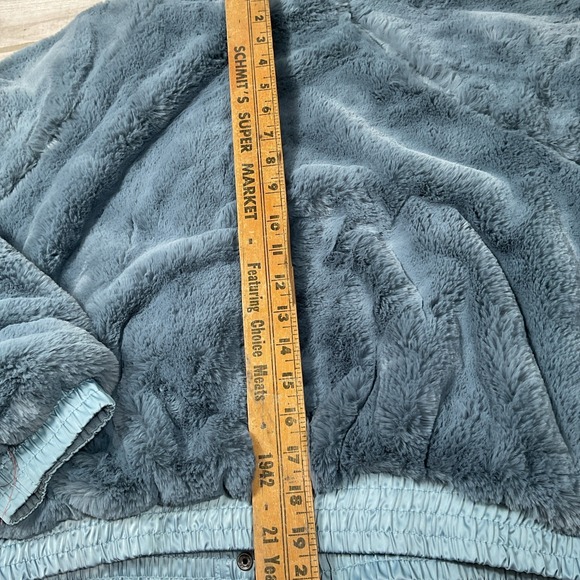 Free People Movement Love It Jacket Hooded Crop Faux Fur Blue Large - Picture 10 of 11